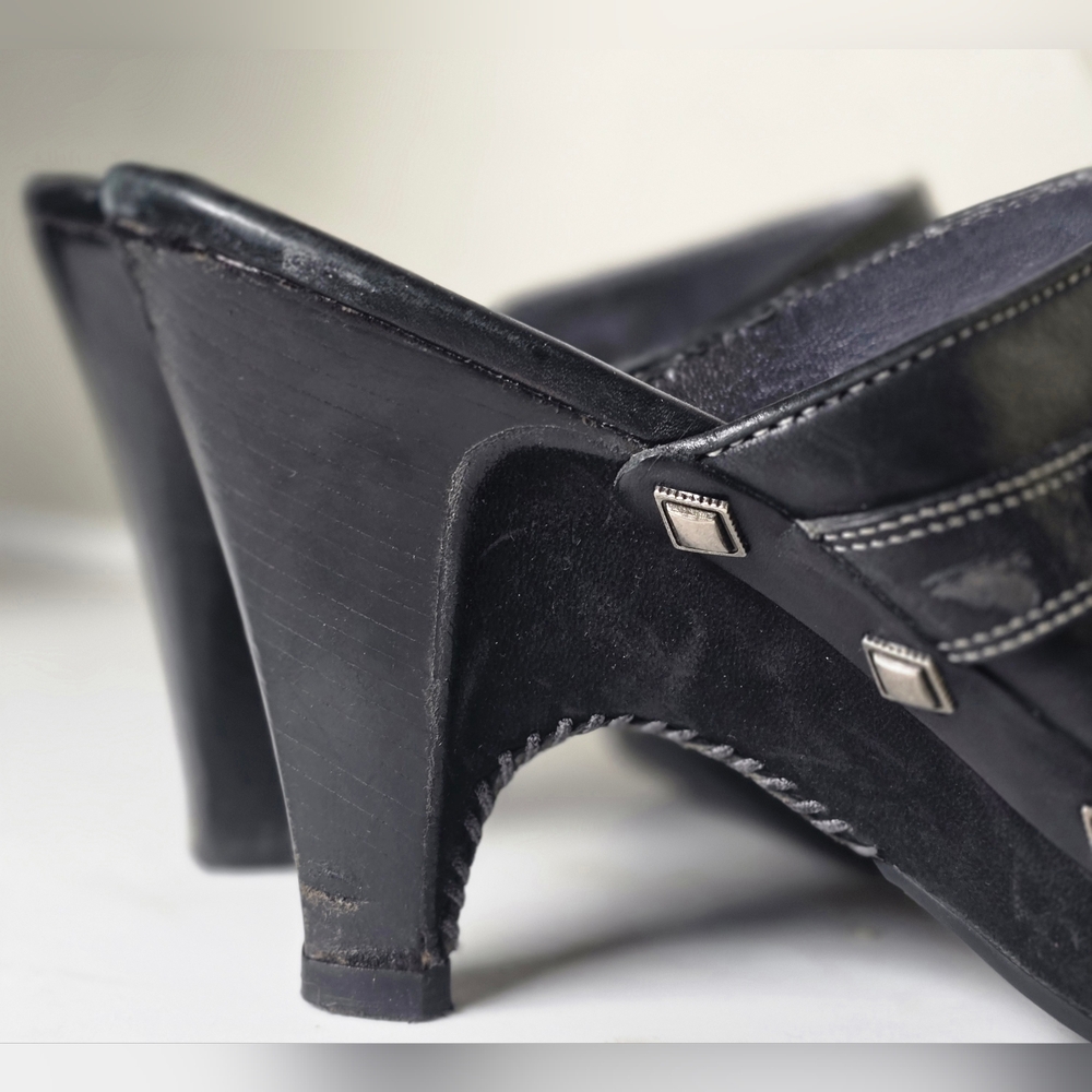 Cole Haan Black Leather Studded Mules 7 1/2 - Picture 9 of 12